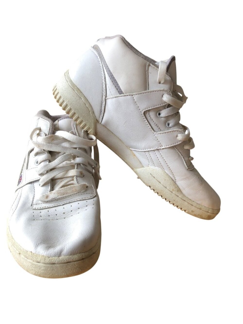 Reebok Classic White Leather Athletic Shoes Womens 8.5 HighTop Retro